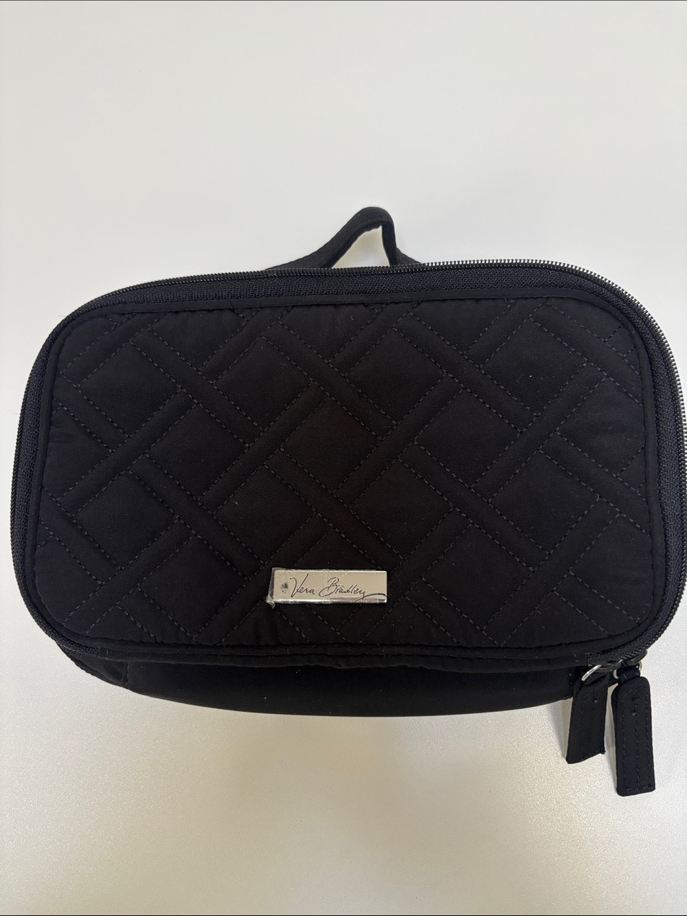 Vera Bradley Black Quilted Blush & Brush Makeup Case